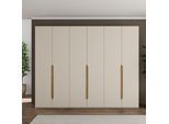 Kleiderschrank FORTE, beige (kashmir beige, mauvella eiche), B:266,1cm H:210,5cm T:54,2cm, FSC-zertifizierter Holzwerkstoff, Schränke, Kleiderschrank, Höhe 2,10 mtr., stehende Montage, Grifflos