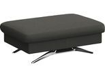 Pouf FLEXLUX "Glow Sitzhocker, Polsterhocker", grau (warm mineral grau), B:95cm H:81cm T:65cm, Leder, Poufs, Pouf, Hocker mit Stauraum, Fuß Alu