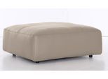 Hocker MUSTERRING "LUCIA", beige (bisquit puro), B:120cm H:43cm T:120cm, Flachgewebe VALMONT (60% Baumwolle/40% Leinen);Leder PURO, pigmentiertes Leder;Microfaser CRONA (100% Polyester);Flachgewebe FLORIS (100% Polyester);Leder BAX, pigmentiertes Leder, Hocker, Hocker