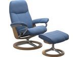 Relaxsessel STRESSLESS "Consul", blau (lazuli blau), B:91cm H:102cm T:79cm, Leder BATICK: BATICK ist ein leicht korrigiertes, durchgefärbtes und genarbtes Möbelleder, bei dem die meisten Unebenheiten und Spuren in der Regel entfernt wurden.;Leder PALOMA: PALOMA ist ein durchgefärbtes Semianilin-Möbelleder mit natürlicher Narbung.;ROHLEDER Stoff Q2 FARON: Ein fester zuverlässiger Bouclé mit einem s