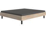 Bett WIMEX "Easy, große Auswahl an Größen und Farben, auch in Komforthöhe", braun (eiche sägegrau, schwarz), H:38cm L:210cm, Betten, Bett, ohne Kopfteil, ideal unter Dachschrägen oder Fenster