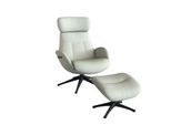 Relaxsessel FLEXLUX "Elegant, Funktionssessel, verstellbarer Rücken- und Kopfstütze", weiß (warm weiß), B:90cm H:107cm T:89cm, Sessel, Relaxsessel, Premium Komfort, Rücken- & Kopfteilverstellung, drehbar, Fuß schwarz
