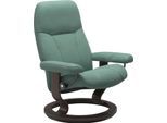 Relaxsessel STRESSLESS "Consul", grün (aqua grün paloma), B:85cm H:100cm T:77cm, Leder BATICK: BATICK ist ein leicht korrigiertes, durchgefärbtes und genarbtes Möbelleder, bei dem die meisten Unebenheiten und Spuren in der Regel entfernt wurden.;Leder PALOMA: PALOMA ist ein durchgefärbtes Semianilin-Möbelleder mit natürlicher Narbung.;ROHLEDER Stoff Q2 FARON: Ein fester zuverlässiger Bouclé mit ei