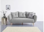 2,5-Sitzer HOME AFFAIRE "Baggio modern und romantisches Design, bequem", grau, B:196cm H:80cm T:103cm, Sofas, 2 5-Sitzer, Zierkissen inklusive