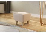 Polsterhocker HOME AFFAIRE "Viva", beige, B:56cm H:46cm T:56cm, 100% Polyester, Hocker, Polsterhocker, mit Buchefüßen