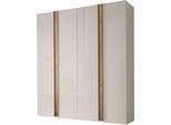 Kleiderschrank WIEMANN "Lagos", beige (champagner, glas), B:197,3cm H:236cm T:58cm, Floatglas, Holzwerkstoff, Schränke, Kleiderschrank, inkl. Türendämpfung