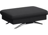 Pouf FLEXLUX "Glow Sitzhocker, Polsterhocker", schwarz (deep schwarz), B:95cm H:81cm T:65cm, Leder, Poufs, Pouf, Hocker mit Stauraum, Fuß Alu