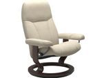 Relaxsessel STRESSLESS "Consul", beige (cream batick), B:85cm H:100cm T:77cm, Leder BATICK: BATICK ist ein leicht korrigiertes, durchgefärbtes und genarbtes Möbelleder, bei dem die meisten Unebenheiten und Spuren in der Regel entfernt wurden.;Leder PALOMA: PALOMA ist ein durchgefärbtes Semianilin-Möbelleder mit natürlicher Narbung.;ROHLEDER Stoff Q2 FARON: Ein fester zuverlässiger Bouclé mit einem