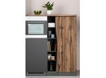 Standregal KOCHSTATION "KS-Bruneck", grau (graphit), B:30cm H:166cm T:60cm, Holzwerkstoff, Regale, Standregal, Breite 30 cm