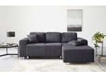 Ecksofa HOME AFFAIRE "Györ", grau, B:235cm H:88cm T:160cm, 100% Polyester, Sofas, Ecksofa, L-Form, wahlweise mit Bettfunktion und Bettkasten incl. 2 Zierkissen