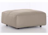 Hocker MUSTERRING "LUCIA", beige (bisquit puro), B:100cm H:43cm T:100cm, Flachgewebe VALMONT (60% Baumwolle/40% Leinen);Leder PURO, pigmentiertes Leder;Microfaser CRONA (100% Polyester);Flachgewebe FLORIS (100% Polyester);Leder BAX, pigmentiertes Leder, Hocker, Hocker