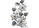 Wandbild "Blumen, silber/weiß", silber (farbe bild(er): silber), B:39cm H:69cm T:6cm, Metall, MYFLAIR MÖBEL & ACCESSOIRES, Bilder, Wandbild, aus Metall, Blumenranke