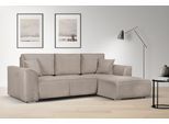 Ecksofa OTTO HOME "BEATRICE optionale Schlafsofa mit Bettkasten, B/T/H: 265/170/86 cm", grau (taupe), B:265cm H:86cm T:170cm, 100% Polyester, Sofas, Ecksofa, L-Form, wahlweise auch mit Bettfunktion und Bettkasten