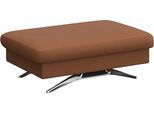 Pouf FLEXLUX "Glow Sitzhocker, Polsterhocker", braun (modern cognac braun), B:95cm H:81cm T:65cm, Leder, Poufs, Pouf, Hocker mit Stauraum, Fuß Alu