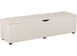 Hockerbank HOME AFFAIRE "Knobbed", weiß (altweiß), B:120cm H:42cm T:40cm, Struktur fein (100% Polyester) für Bett Classico, Piazza, Premium und Vega;Struktur (100% Polyester) für Bett Crato und Lucina;Struktur (60% Baumwolle, 40% Leinen) für Bett Kiss;Kunstleder für Bett Natura;Struktur (100% Polyester) für Bett Nordica, Hocker, Hockerbank, Hockerbank mit Stauraum, Breite 120 cm und 160 cm