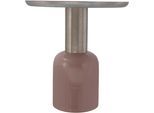 Beistelltisch KAYOOM "Art Deco 725, Abstelltisch aus Metall,funktional und stabil", rosa (altrosa, silber, silber, rosa), B:49,5cm H:52cm T:49,5cm, 100% Eisen, Tische, Beistelltisch, Dekorativ, glanzvolle Lackierung, stilvolles Design