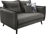 2-Sitzer HOME AFFAIRE "Lazio", schwarz (asche), B:162cm H:94cm T:110cm, Sofas, 2-Sitzer, inklusive 1 Stk. Wende- und 1 Stk. Zierkissen