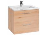 Waschtisch WELLTIME "Portofino", braun (buchefarben), B:60cm H:54cm T:48cm, Waschtische, Waschtisch