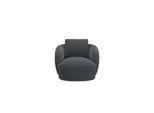 Sessel FLEXLUX "Torino, rund, drehbar, Einzelsofa, Polstersessel", grau (anthrazit), B:90cm H:85cm T:92cm, 100% Polyester, Sessel, Sessel, Modernes, organisches Sessel-Design, Kaltschaum, Wellenunterfederung