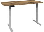 Schreibtisch MÄUSBACHER "Big System Office", silber (silber, plankeneiche, silber, plankeneiche), B:180cm, Tische, Schreibtisch, Breite 180 cm, elektrisch höhenverstellbar