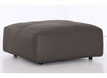 Hocker MUSTERRING "LUCIA", braun (fango puro), B:100cm H:43cm T:100cm, Flachgewebe VALMONT (60% Baumwolle/40% Leinen);Leder PURO, pigmentiertes Leder;Microfaser CRONA (100% Polyester);Flachgewebe FLORIS (100% Polyester);Leder BAX, pigmentiertes Leder, Hocker, Hocker
