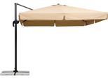 Ampelschirm SCHNEIDER SCHIRME "Rhodos", beige (natur), Obermaterial: 100% Polyester, Standschirme, Ampelschirm, mit Schutzhülle und Schirmständer, ohne Wegeplatten
