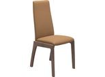 Polsterstuhl STRESSLESS "Laurel", braun (taupe paloma, walnuss), B:57cm H:92cm T:59cm, Leder PALOMA: PALOMA ist ein durchgefärbtes Semianilin-Möbelleder mit natürlicher Narbung., Stühle, Polsterstuhl, Low Back, Größe L, mit abgerundeten Beinen in Walnuss