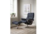 Relaxsessel STRESSLESS "Mayfair", blau (oxford blau paloma), B:79cm H:102cm T:73cm, Leder PALOMA: PALOMA ist ein durchgefärbtes Semianilin-Möbelleder mit natürlicher Narbung., Sessel, Relaxsessel, mit Cross Base, Größe S, M & L, Holzakzent Wenge