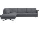 Ecksofa FLEXLUX "Glow, super bequem durch hochwertigem Sitzaufbau mit Federkern, L-Form", blau (navy blau), B:268cm H:81cm T:224cm, 62% Polyester/17%Baumwolle/14%Viscose/7%Leinen, Sofas, Ecksofa, Skandinavisches Design, In hochwertiger Verarbeitung