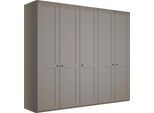 Kleiderschrank WIEMANN "Göteborg, Kleiderschrank, Schrank, Wäscheschrank", grau (taupe), B:246,3cm H:216cm T:58cm, Holzwerkstoff, Schränke, Kleiderschrank, inkl. Türendämpfung, langlebige Qualität, viel Stauraum