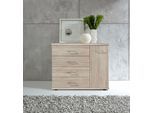 Kombikommode WIEMANN "Bern", braun (eiche, sägerau dekor), B:93cm H:86cm T:42cm, Holzwerkstoff, Sideboards, Kombikommode, vormontiert