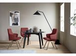 Polsterstuhl STRESSLESS "Laurel", rot (cherry paloma, eiche gekalkt), B:58cm H:92cm T:59cm, Leder PALOMA: PALOMA ist ein durchgefärbtes Semianilin-Möbelleder mit natürlicher Narbung., Stühle, Polsterstuhl, Low Back mit Armlehne, Größe L, mit schräggestellten Beinen in Eiche