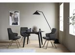 Polsterstuhl STRESSLESS "Laurel", grau (charcoal dinamica, eiche natur), B:58cm H:92cm T:59cm, Microfaser DINAMICA (88% Polyester, 12% Polyurethan), Stühle, Polsterstuhl, Low Back mit Armlehne, Größe L, mit schräggestellten Beinen in Eiche