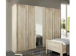 Kleiderschrank WIEMANN "Meran", beige (eiche, sägerau), B:246,3cm H:216cm T:58cm, Holzwerkstoff, Schränke, Kleiderschrank