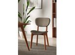 Stuhl HOME AFFAIRE "COZY Made in Italy", grau (elephant, kirsch, elephant), B:50cm H:88cm T:62cm, Polyester, Stühle, Stuhl, Gestell in Buche, Kirsch- oder Nussbaum, Massivholz, Design Stuhl