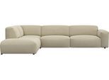 Ecksofa FLEXLUX "Lucera, super bequem durch hochwertigen Sitzaufbau mit Kaltschaum", beige (sandy beige), B:321cm H:73cm T:231cm, 100% Polyester, Sofas, Ecksofa, modern & anschmiegsam, L-Form, Designsofa