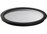 Frischhaltedeckel RÖSLE, schwarz (transparent, schwarz), Ø:16cm, Glas, Silikon, Deckel, Frischhaltedeckel, Glas, für Schüsseln und Töpfe, mit Silikonrand, spülmaschinengeeignet