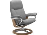 Relaxsessel STRESSLESS "Consul", grau (wild dove batick), B:91cm H:102cm T:79cm, Leder BATICK: BATICK ist ein leicht korrigiertes, durchgefärbtes und genarbtes Möbelleder, bei dem die meisten Unebenheiten und Spuren in der Regel entfernt wurden.;Leder PALOMA: PALOMA ist ein durchgefärbtes Semianilin-Möbelleder mit natürlicher Narbung.;ROHLEDER Stoff Q2 FARON: Ein fester zuverlässiger Bouclé mit ei