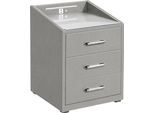 Nachtkonsole ED EXCITING DESIGN "Moon", grau (hellgrau, artemis 18 silber), B:47cm H:61cm T:46cm, Sideboards, Nachtkonsole, mit LED-Beleuchtung und USB-Anschluss & USB-C-Anschluss