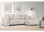 Ecksofa OTTO HOME "BEATRICE optionale Schlafsofa mit Bettkasten, B/T/H: 265/170/86 cm", beige (creme), B:265cm H:86cm T:170cm, 100% Polyester, Sofas, Ecksofa, L-Form, wahlweise auch mit Bettfunktion und Bettkasten