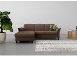 Ecksofa SIT & MORE "Maggiore L-Form", braun (espresso), B:258cm T:173cm, 98% Polyester, 2% Polyamid, Sofas, Ecksofa, wahlweise mit Kopfteilverstellung, Bettfunktion und Bettkasten
