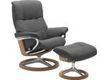 Relaxsessel STRESSLESS "Mayfair", grau (grau batick), B:79cm H:102cm T:73cm, Leder BATICK: BATICK ist ein leicht korrigiertes, durchgefärbtes und genarbtes Möbelleder, bei dem die meisten Unebenheiten und Spuren in der Regel entfernt wurden.;Leder PALOMA: PALOMA ist ein durchgefärbtes Semianilin-Möbelleder mit natürlicher Narbung.;ROHLEDER Stoff Q2 FARON: Ein fester zuverlässiger Bouclé mit einem