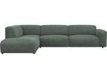 Ecksofa FLEXLUX "Lucera, super bequem durch hochwertigen Sitzaufbau mit Kaltschaum", grün (dusty grün), B:321cm H:73cm T:231cm, 85% Polyester/15%Polyamide, Sofas, Ecksofa, modern & anschmiegsam, L-Form, Designsofa