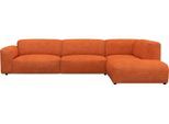 Ecksofa FLEXLUX "Lucera, super bequem durch hochwertigen Sitzaufbau mit Kaltschaum", orange (burned orange), B:321cm H:73cm T:231cm, 85% Polyester/15%Polyamide, Sofas, Ecksofa, modern & anschmiegsam, L-Form, Designsofa