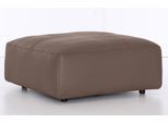 Hocker MUSTERRING "LUCIA", braun (hasel bax), B:100cm H:43cm T:100cm, Flachgewebe VALMONT (60% Baumwolle/40% Leinen);Leder PURO, pigmentiertes Leder;Microfaser CRONA (100% Polyester);Flachgewebe FLORIS (100% Polyester);Leder BAX, pigmentiertes Leder, Hocker, Hocker
