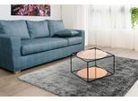 Beistelltisch KAYOOM "Cody, Beistelltisch in Würfelform, offenes, modernes Design", braun (terra, schwarz), B:50cm H:36cm T:50cm, Metall: Eisen, Glas, Tische, Beistelltisch, moderne Kubusform mit runden Ablageflächen aus Glas
