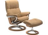 Relaxsessel STRESSLESS "Mayfair", beige (sand paloma), B:79cm H:102cm T:73cm, Leder BATICK: BATICK ist ein leicht korrigiertes, durchgefärbtes und genarbtes Möbelleder, bei dem die meisten Unebenheiten und Spuren in der Regel entfernt wurden.;Leder PALOMA: PALOMA ist ein durchgefärbtes Semianilin-Möbelleder mit natürlicher Narbung.;ROHLEDER Stoff Q2 FARON: Ein fester zuverlässiger Bouclé mit einem