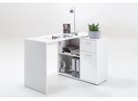 Eckschreibtisch FMD "AUGSBURG", weiß, B:117cm H:73,5cm T:50cm, Tische, Eckschreibtisch, Schreibtisch/ Sideboard m. Stauraum, beids. montierb., 117 oder 148 cm