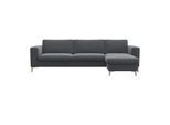 Ecksofa FLEXLUX "Fiore, super Sitzkomfort durch Kaltschaum im Sitz, L-Form", grau (soft grau), B:262cm H:85cm T:92cm, 100% Polyester, Sofas, Ecksofa, breite Armlehnen, Kaltschaum, Füße Alu+ Eiche