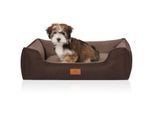 Knuffelwuff Hundebett Luke aus Velours mit feinem Handwebcharakter